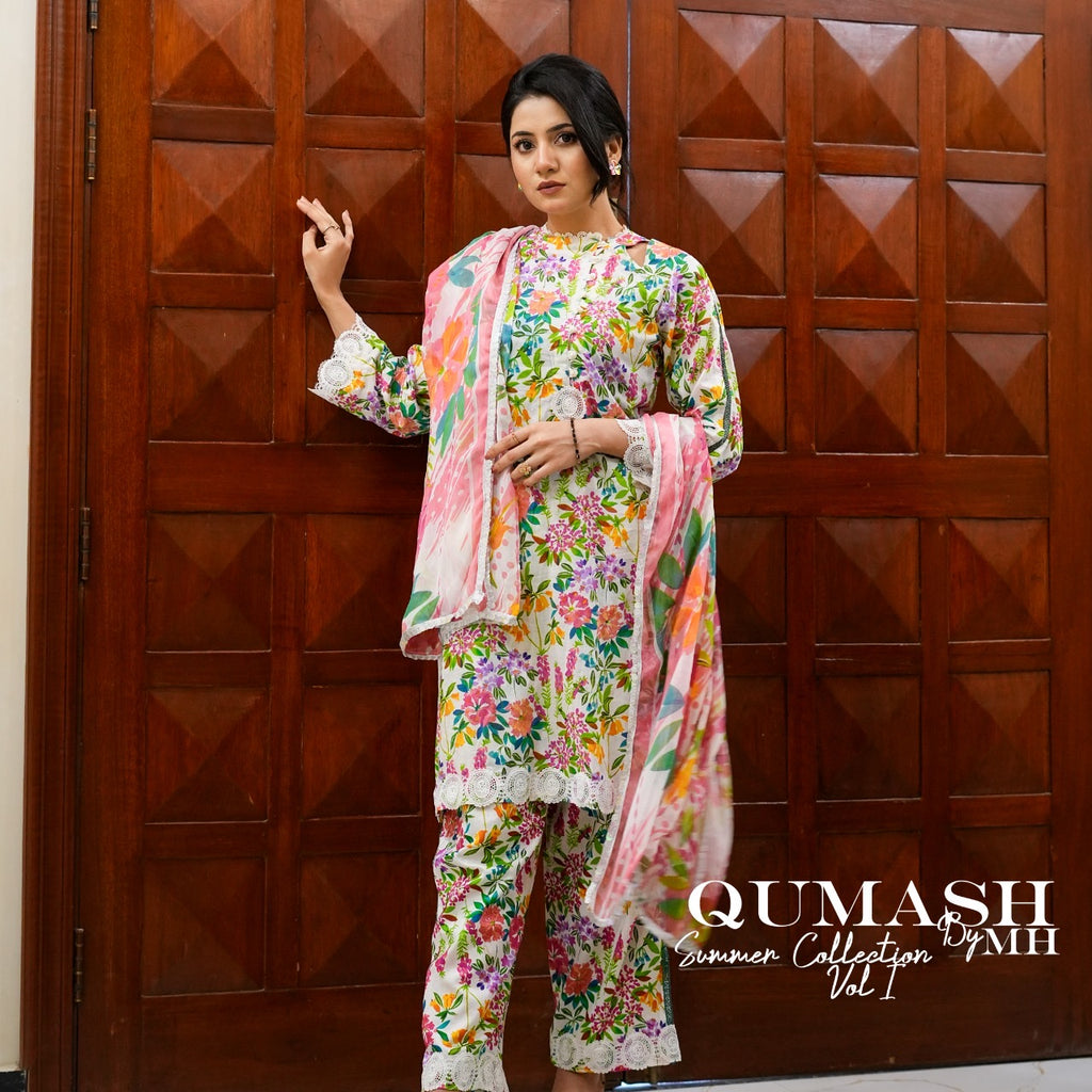 Floral Bliss 3-Piece Lawn Suit