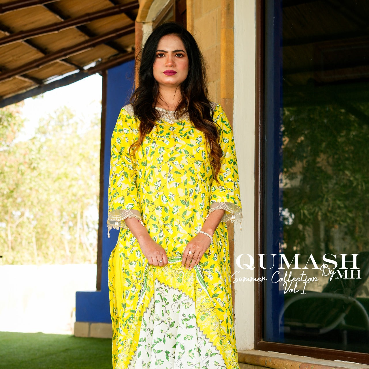 Sunshine Yellow Floral Lawn Suit