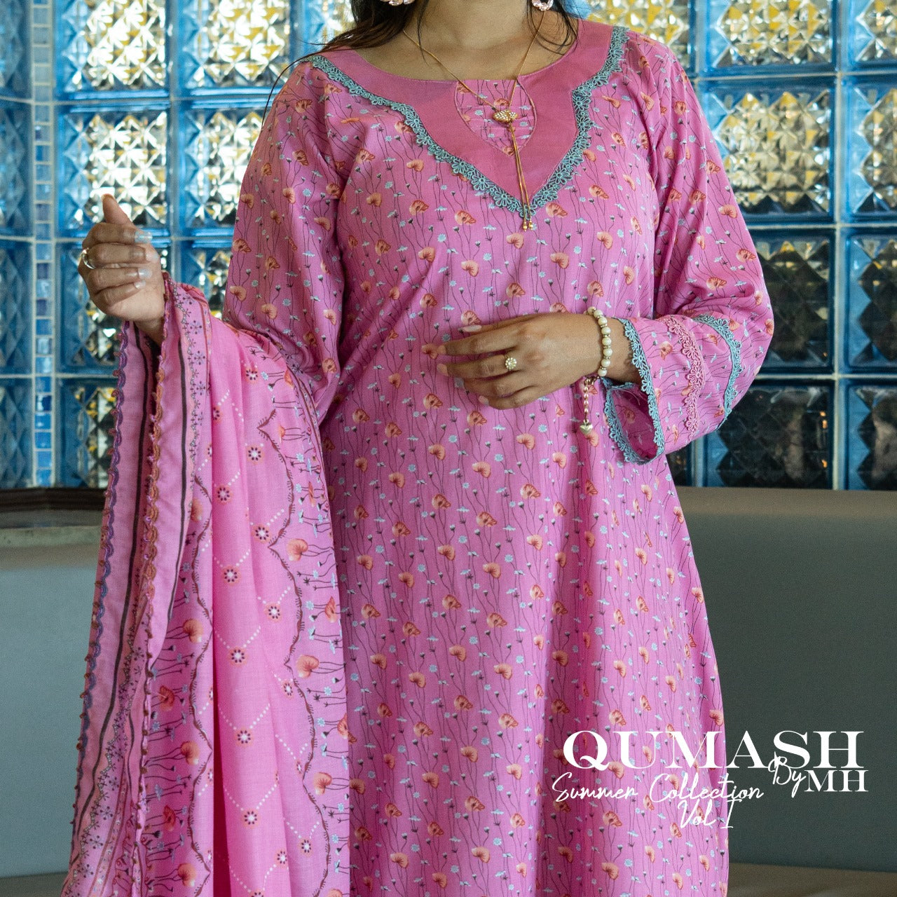 Blush Pink Embroidered Lawn Suit