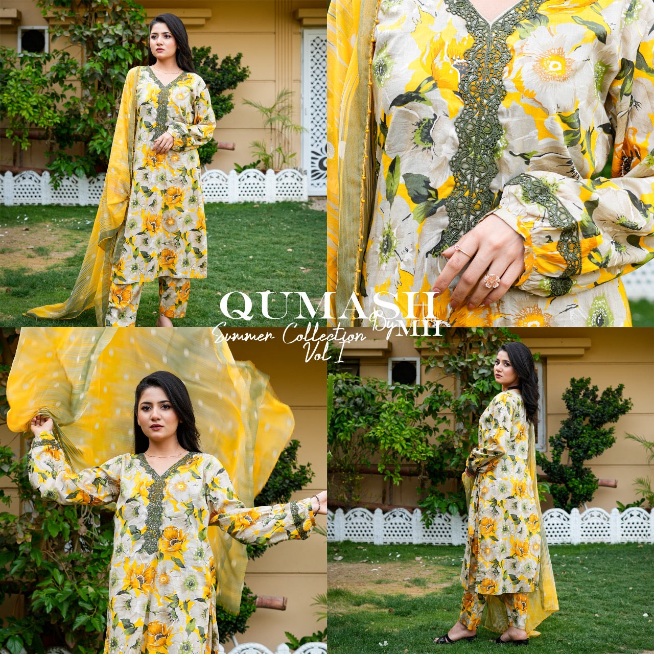 Sunlight Bloom 3-Piece Lawn Suit