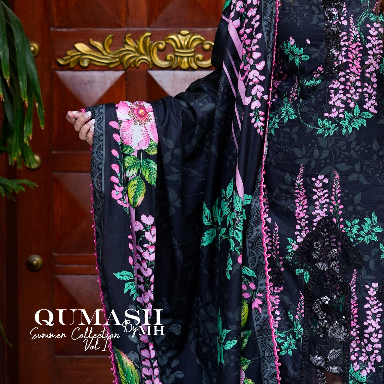 Midnight Blossom - 3 Piece Lawn Suit