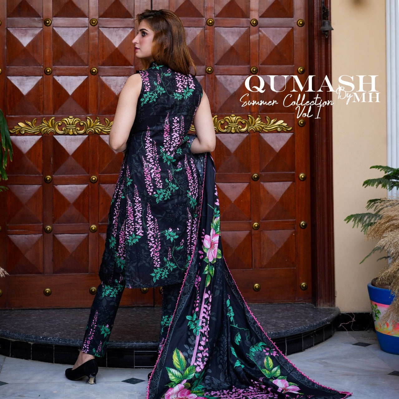 Midnight Blossom - 3 Piece Lawn Suit