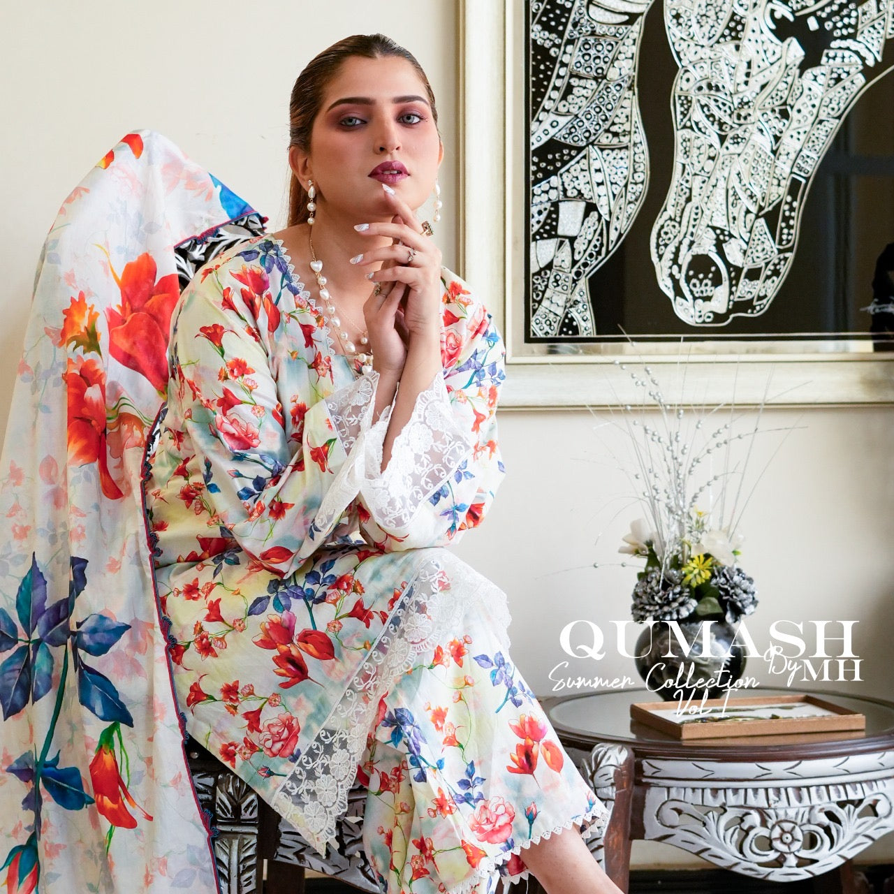 Blooming Radiance 3-Piece Lawn Suit