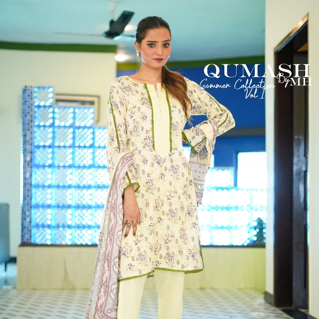 Pastel Elegance Floral Lawn Suit