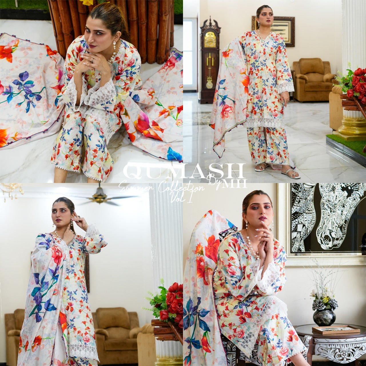 Blooming Radiance 3-Piece Lawn Suit