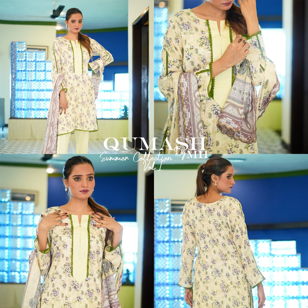 Pastel Elegance Floral Lawn Suit