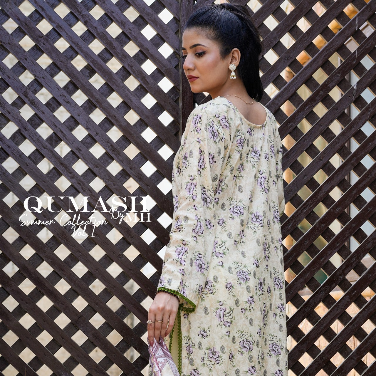 Soft Beige Floral Lawn Suit