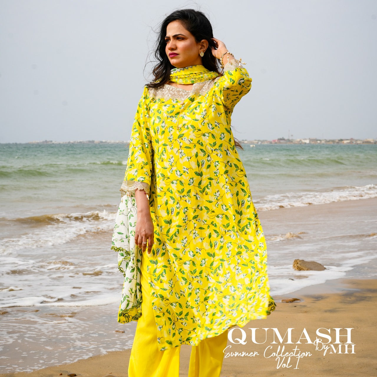 Sunshine Yellow Floral Lawn Suit